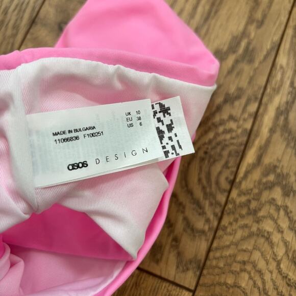 NWOT ASOS High-Leg High-Waist Bikini Bottom Bright Pink Mix & Match Sz 6 - Picture 8 of 8